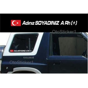 Resim Isme Özel Kan Grubu Bayraklı Isimlik Sticker Zeminsiz 