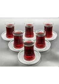Resim Elysia Çay Bardağı Çay Takımı Seti 12 Parça Çay-6 Kişilik Şeffaf 