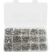 Resim Besthome1 304 Paslanmaz Çelik 500 Adet M3-m5 Yuvarlak Başlı Vida Somun, Disk Başlı, Anahtarlı Set 