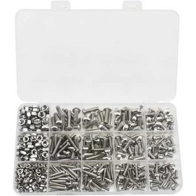 Resim Besthome1 304 Paslanmaz Çelik 500 Adet M3-m5 Yuvarlak Başlı Vida Somun, Disk Başlı, Anahtarlı Set 