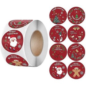 Resim Noel Etiketi Çıkartmaları, 1,5 İnçlik Noel Hediyesi Çıkartmaları, Noel Ağacı, Noel Baba, Noel Geyiği Ve Noel Ağacı Desenli Noel Çıkartma Desenleri 