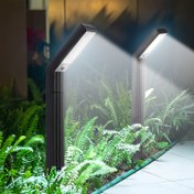Resim Güneş enerjili LED bahçe ışıkları, parlak 90LED güneş enerjili ışıklar, dış mekan bahçe ışıkları, dekoratif güneş enerjili ışıklar, beyaz ışık/sıcak ışık/sıcak beyaz ışık 3 modu, kaldırım, araba yolu, bahçe, yol, avlu gece aydınlatması ve dekore için uygun 