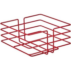 Resim Edora Home Kırmızı Paslanmaz Oval Köşeli Kare Ekmek Sepeti Makrome - Çok Amaçlı Metal Kırmızı 
