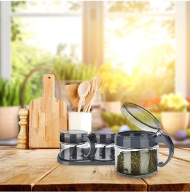 Resim Standlı 3 Lü Baharat Seti - 300 ML. Siyah 