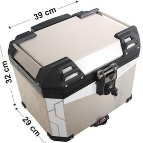 Resim GP Kompozit Universal 37 lt Alüminyum Motosiklet Çantası Gri 