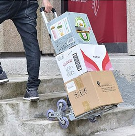 Resim X-LIVE 6 Tekerli 80KG Kapasiteli Merdiven Çıkabilen Katlanır Taşıma Arabası Koli Yük Paket Aracı 