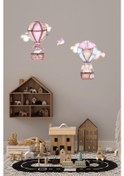 Resim Suluboya Balon Çocuk Odası Duvar Sticker Dekorasyon 3 Parça Karışık - Çok Renkli 
