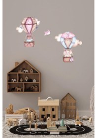 Resim Suluboya Balon Çocuk Odası Duvar Sticker Dekorasyon 3 Parça Karışık - Çok Renkli 