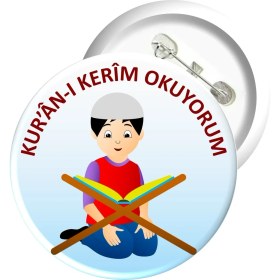 Resim Misal Çocuk Rozet 02 - Kur'an-I Kerim Okuyorum (10 Adet) 