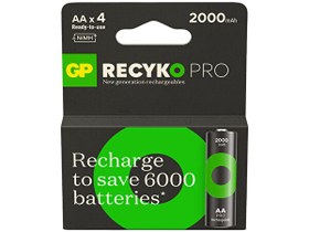 Resim GP Batteries ReCyko Pro 1.2 V Ni-MH Şarj Edilebilir 4'lü AA Kalem Pil 