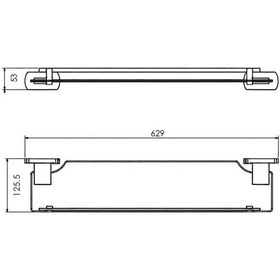 Resim Eca - Serel Verda Etajer 60 Cm Muhafazalı- 140106001- Krom, Cam 