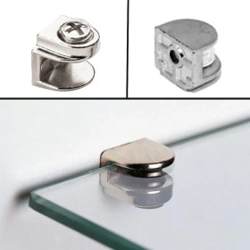 Resim Metal Cam Raf Tutucu Düz Krom ( 5 Adet ) 