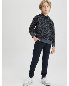 Resim DeFacto Erkek Çocuk Oversize Geniş Kalıp Desenli Kapüşonlu Sweatshirt C0355A823CWAR153 
