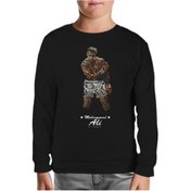 Resim Muhammad Ali - Hard Punch Siyah Çocuk Sweatshirt Siyah 
