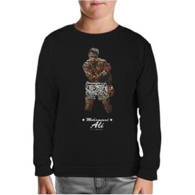 Resim Muhammad Ali - Hard Punch Siyah Çocuk Sweatshirt Siyah 