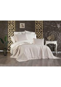 Resim Vnl Butik Yatak Örtüsü Çift Kişilik Pera Bej Renkli 