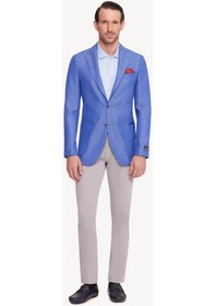 Resim Ysf Erkek Saks Mavisi Regular Fit Sivri Yaka Tek Ceket 001 