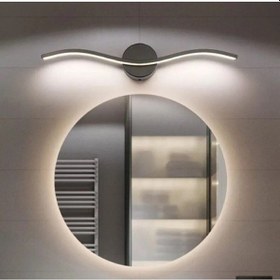 Resim Geyran / Ayna Aplik / 60 Cm / Antrasit Gövde / 3 Renk Işık Antrasit 