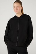 Resim Essential Siyah Kadın Fermuarlı Sweatshirt Skechers