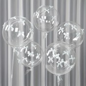 Resim 57 Parça Set Şık Fiyonklu Şeffaf Bobo Topları 50.8cm - Düğünler, Nişanlar, Doğum Günleri ve Okula Dönüş Kutlamaları İçin Uygun, Prenses Temalı, Elektriksiz, Cadılar Bayramı Süslemeleri, Noel Dekorasyonları 