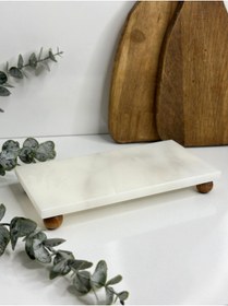 Resim Home Ahşap Top Ayaklı Mermer Yağdanlık - Sabunluk Standı 