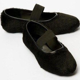 Resim Kadın Peluş Babet Lastikli Siyah Furiva Siyah 