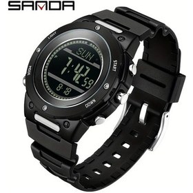 Resim Oldfriend Sanda Erkek Spor Saati 50m Dijital Tpu Kasa Çok Fonksiyonlu Pusula Stopwatch Siyah Diğer 