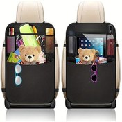 Resim Dashanshop Siyah 2'li Çocuk Koltuğu Organizer Seti, Su Geçirmez Tablet Cepli Araç Arkası Düzenleyici 