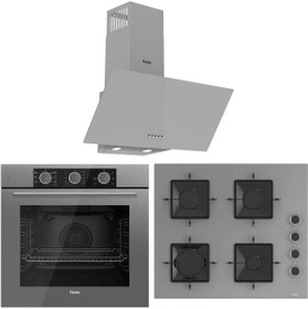 Resim FryArt Turbo Gri Ankastre Set (QXE62CPR - SS208 - D088) 