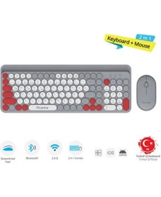 Resim Piranha 2381 Bluetooth Klavye ve Mouse Seti Kablosuz Bağlantı ile Ev Ofis Kullanımına Uygun 