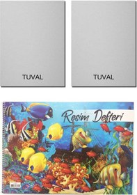 Resim 2 Adet Büyük Tuval Ve Resim Defteri Tual Seti 
