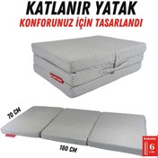 Resim Xpermate Katlanır Yatak Yer Yatağı Katlanır Sünger Yatak Misafir Yatağı 70X180X6 Gri Puantiyeli 