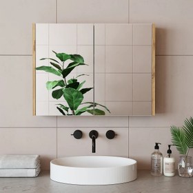 Resim Roomart Ad7 Kulpsuz Tek Kapaklı Ahşap-Mat Beyaz Mdf 80 cm Aynalı Banyo Üst Dolabı 