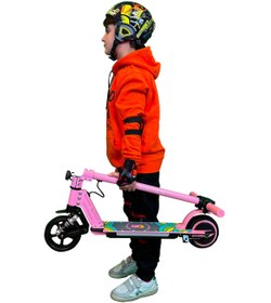 Resim Electron Scooter Çocuk Elektrikli - 130w, Led Işıklı, Amortisörlü (DİZLİK VE DİRSEKLİK HEDİYELİ) 