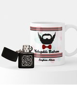 Resim Bk Gift Kişiye Özel Yakışıklı Babam Benzinli Çakmak Ve Kupa Seti-3 