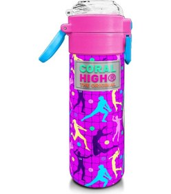 Resim Coral High Kids Pembe Mor Voleybol Desenli Pipetli Ve Direkt İçim Çelik Termos 500 Ml 31795 Pembe - Turkuaz 