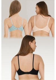 Resim Parlingerie 3lü Emzirme Sütyeni Siyah-ten-mint Çizgili 