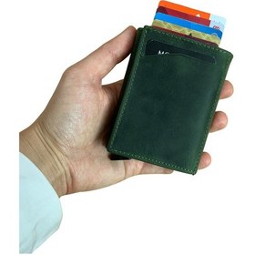 Resim Modica Pescol - Hakiki Deri RFID Korumalı Mekanizmalı Kartlık/Cüzdan 