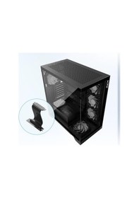 Resim Xpg Invader X Black 5X Argb Fan Usb 3.2 Type-C Riser+Gpu Holder Atx Gaming Kasa 