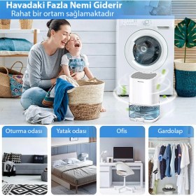 Resim PremiumPort 1000ML Nem Alma Cihazı, LED Işıklı Hava Kurutucu, Banyo ve Oda Için 