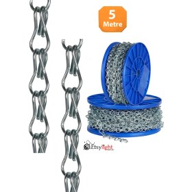 Resim Etsylight Avize Zinciri, Floresan Zinciri, Metal Sepet Zinciri-Fabrika Satış- 5 Metre 