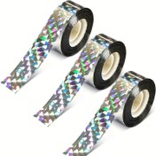 Resim Kuşları Korkutma için Çift Taraflı Reflektif Bant, 2.4 cm x 50m/80m/100m, Dış Mekanlar, Bahçeler, Çiftlikler veya Avlular İçin Uygun 