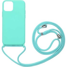 Resim Apple Uyumlu iPhone 12 Kılıf İpli Boyun Askılı İçi Kadife Lansman Yumuşak Silikon Kapak Ropi 