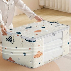 Resim Geniş Kapasiteli Yorgan ve Malzemeler Saklama Çantası - Dayanıklı Polyester, Görüntüleme Penceresi ile Çok Fonksiyonlu Düzenleyici, Ev Taşıma ve Paketleme için Fermuarlı Kapatma 
