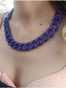 Resim Türkan Accessories Mor Kalın Zincir Kolye Zincirkol8 Kahverengi 