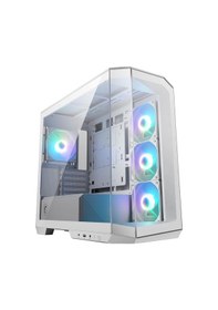 Resim Msı Mag Pano M100r Pz Whıte Temperli Cam 3x120mm 1x120mm Argb Fan Matx Beyaz Panoramik Gaming Bilgisayar Kasası 