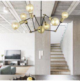 Resim Dorlan 6 Lı Eskitme Siyah Modern Genç Odası Yatak Odası Retro Salon Avize 