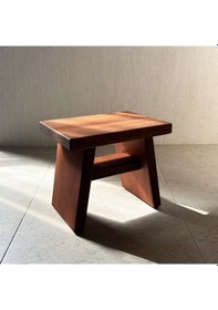 Resim Shark Anatolia Maun Ahşap Banyo Taburesi Oturak Kahverengi 