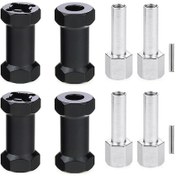Resim Youtek Alüminyum 25mm Genişletilmiş Birleştici 12mm Dış Çaplı Axial Scx10 D90 90046 Tamiya Mst 1/10 Araçlar İçin Siyah 