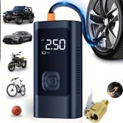 Resim 1 adet Hızlı Dolgu Lastik Şişirme Pompası Bağlantı Parçası ve Memsahli - Taşınabilir El Tipi Hava Kompresörü Kolay Lastik Şişirmek İçin, Dayanıklı Metal Yapı, Siyah & Sarı Tasarım, Araba Lastikleri için Hava Pompası 